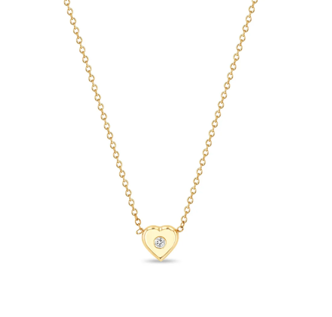 14K DIAMOND NUGGET HEART PENDANT NECKLACE - Millo 