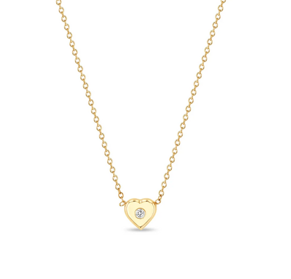 14K DIAMOND NUGGET HEART PENDANT NECKLACE - Millo 