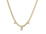 Load image into Gallery viewer, 14KT PEAR &amp; PRONG DIAMOND SNAKE CHAIN NECKLACE - Millo 
