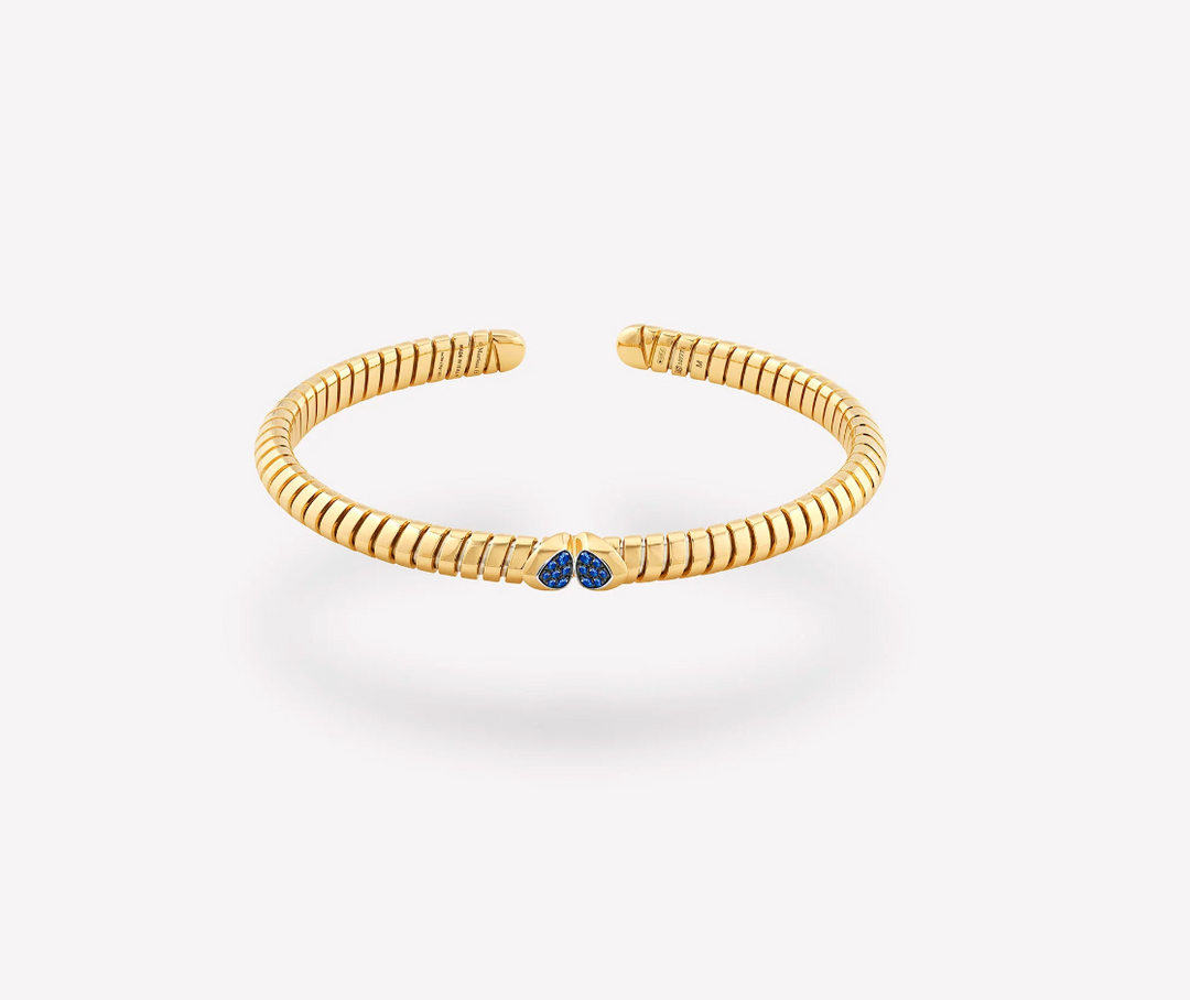 Trisolina Colored Pavé Bangle blue sapphire - Millo 