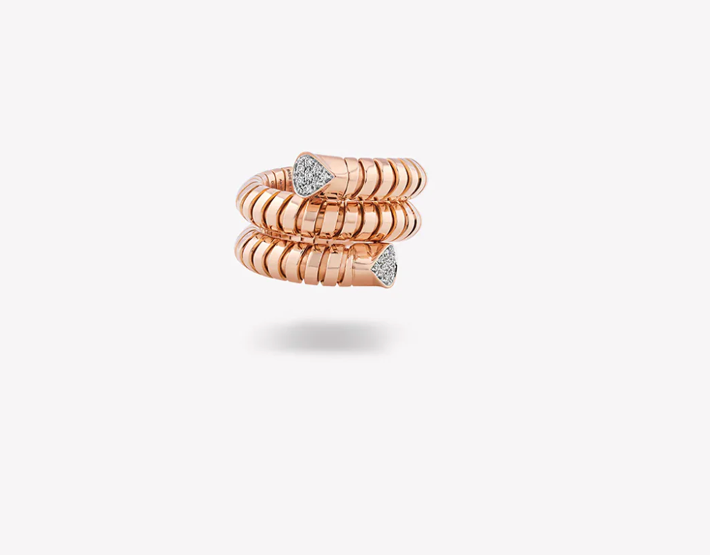 Trisola Rose Gold Pavé Diamond Ring - Millo 