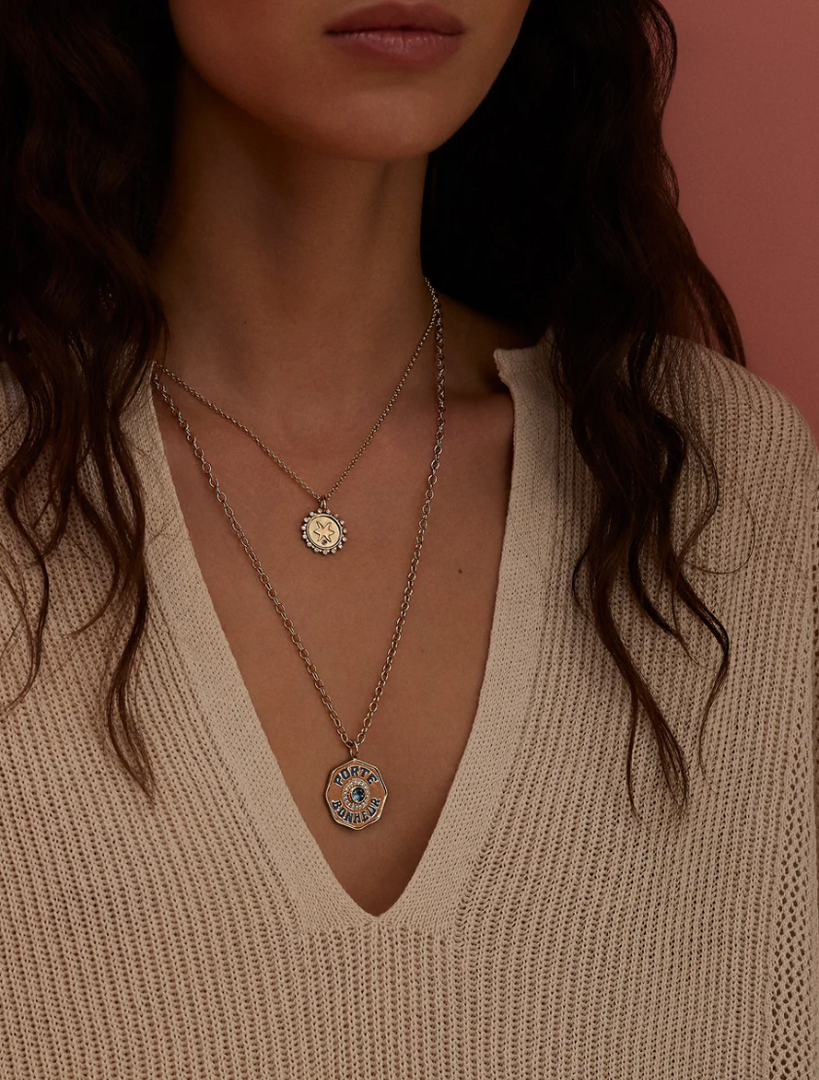 Large Enamel Porte Bonheur Necklace