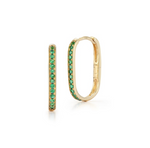 Load image into Gallery viewer, EMERALD PAPER CLIP EARRINGS
