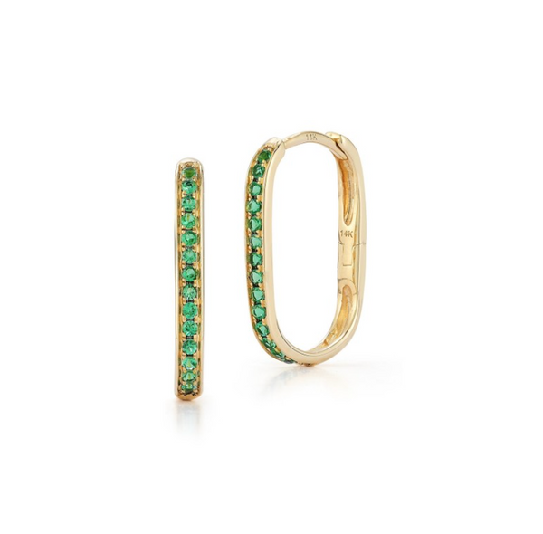 EMERALD PAPER CLIP EARRINGS