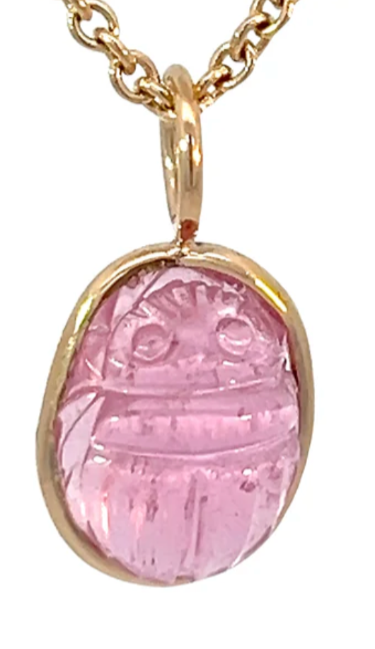 HAND CARVED AMETHYST SCARAB CHARM