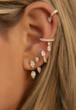 Load image into Gallery viewer, LARGE PEAR DIAMOND ORBIT EARRING
