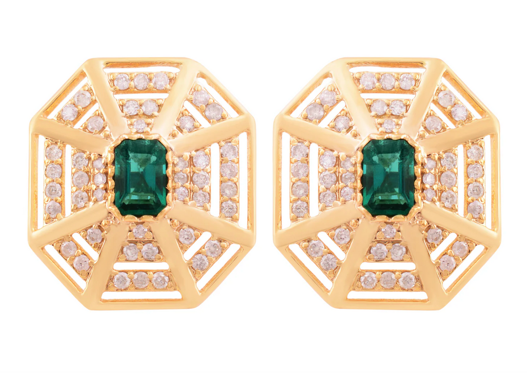 EMERALD WEB EARRINGS