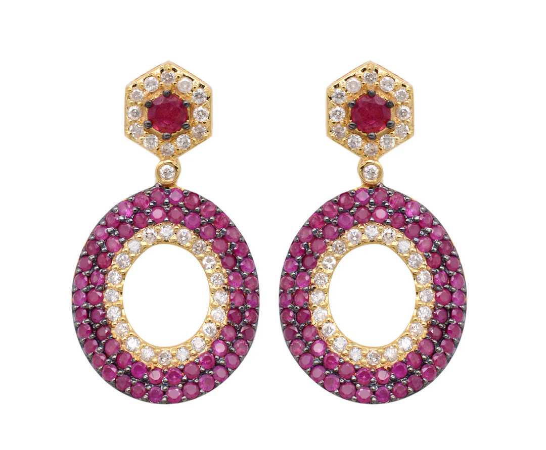 RUBY ORBIT EARRINGS