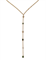 Load image into Gallery viewer, Emerald and Moissanite lariat
