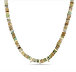 Load image into Gallery viewer, 14K MIXED NEUTRAL GEMSTONE RONDELLE BEAD NECKLACE WITH 3 PRONG DIAMONDS
