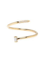 Load image into Gallery viewer, 14K BAGUETTE &amp; PAVÉ DIAMOND BYPASS RING
