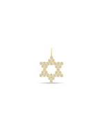 Load image into Gallery viewer, 14K SINGLE SMALL DIAMOND BEZEL STAR OF DAVID CHARM PENDANT
