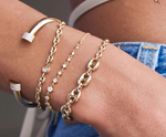 Load image into Gallery viewer, 14K MIXED SMALL &amp; LARGE MARINER CHAIN WITH DIAMOND LINKS BRACELET
