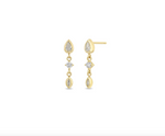 Load image into Gallery viewer, 14K LINKED MIXED DIAMOND DROP EARRINGS
