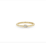 Load image into Gallery viewer, 14K HORIZONTAL PEAR DIAMOND BEADED RING
