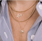 Load image into Gallery viewer, 14K PAVÉ DIAMOND PALM TREE NECKLACE
