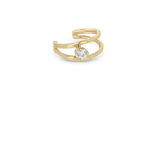 Load image into Gallery viewer, 14K NESTED PRONG DIAMOND DOUBLE WIRE EAR CUFF
