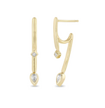 Load image into Gallery viewer, 14K PRINCESS &amp; PEAR DIAMOND TALON EARRINGS
