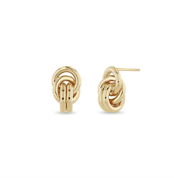14k Double Linked Knot Drop Earrings