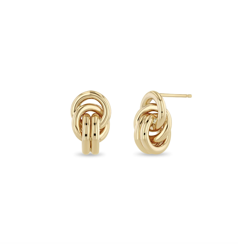 14K GOLD LARGE LINKED KNOT EARRINGS