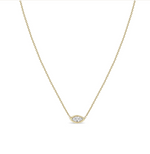 Load image into Gallery viewer, 14K GOLD FLOATING MARQUIS DIAMOND NECKLACE
