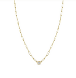 Load image into Gallery viewer, 14K GOLD SMALL MIXED PAPERCLIP CHAIN WITH FLOATING DIAMOND
