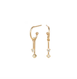 Load image into Gallery viewer, 14K GOLD HUGGIE MOBILE HOOPS WITH DIAMONDS
