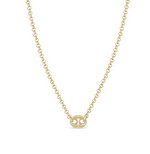 Load image into Gallery viewer, 14K GOLD SMALL ROLO CHAIN WITH A LARGE MARINER  LINK
