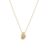 Load image into Gallery viewer, 14K GOLD LARGE LINKED KNOT PENDANT WITH DIAMONDS
