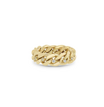 Load image into Gallery viewer, 14K GOLD LARGE CURB CHAIN RING WITH DIAMONDS
