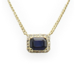 Load image into Gallery viewer, Blue sapphire chai necklace (Blue sapphire)
