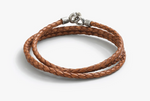 Load image into Gallery viewer, Sterling Silver 3MM Saddle C Clasp Braided Leather Bracelet
