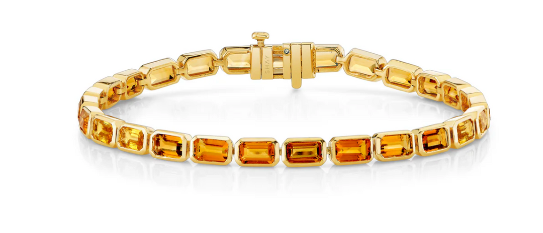 YELLOW SAPPHIRE & CITRINE EAST WEST TENNIS BRACELET