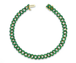 Load image into Gallery viewer, GREEN GARNET PAVE MINI LINK BRACELET
