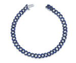 Load image into Gallery viewer, BLUE SAPPHIRE PAVE MINI LINK BRACELET
