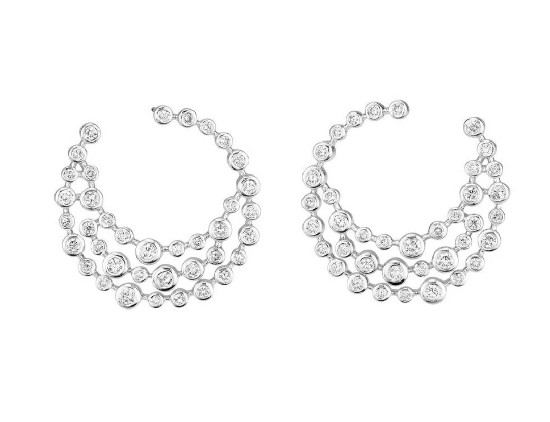 DIAMOND BEZEL SWIRL EARRINGS