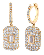 Load image into Gallery viewer, DIAMOND PAVE BAGUETTE DROP EARRINGS
