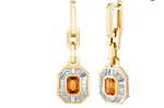 Load image into Gallery viewer, YELLOW SAPPHIRE &amp; DIAMOND HALO MINI DECO DROP EARRINGS
