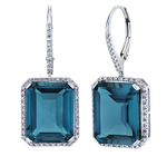 Load image into Gallery viewer, LONDON BLUE TOPAZ &amp; DIAMOND PORTRAIT EARRINGS
