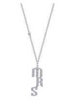 Load image into Gallery viewer, DIAMOND PAVE PERSONALIZED 3 LETTER PENDANT NECKLACE
