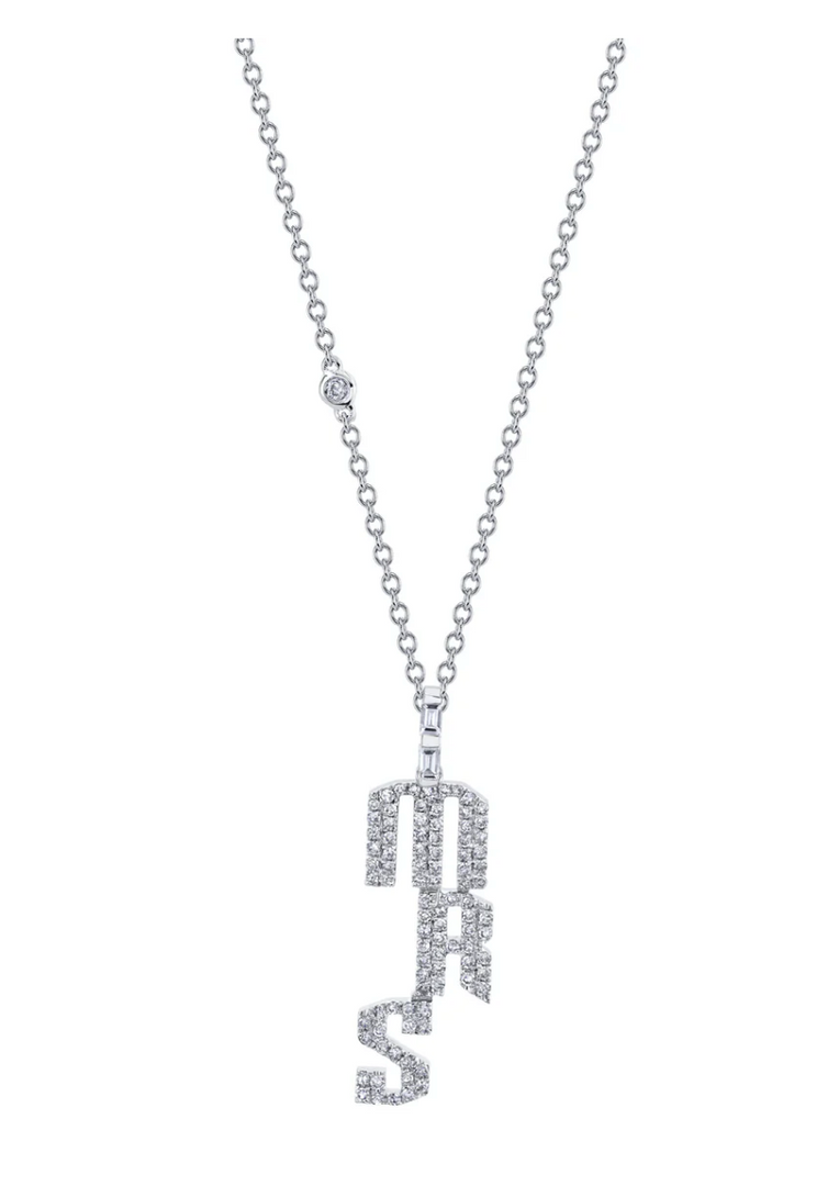 DIAMOND PAVE PERSONALIZED 3 LETTER PENDANT NECKLACE