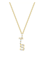 Load image into Gallery viewer, DIAMOND BAGUETTE PERSONALIZED INITIALS PENDANT NECKLACE
