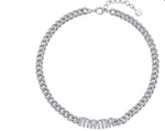 Load image into Gallery viewer, DIAMOND PAVE PERSONALIZED 4 LETTER MEDIUM LINK NECKLACE
