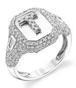 Load image into Gallery viewer, DIAMOND PAVE INITIAL PINKY RING
