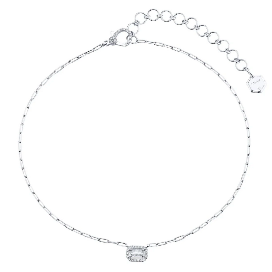 DIAMOND HALO DROP NECKLACE