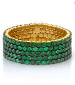 Load image into Gallery viewer, GREEN GARNET 5 THREAD STACK RING
