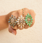 Load image into Gallery viewer, DIAMOND + CHRYSOPRASE BLOSSOM RING
