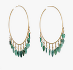 Load image into Gallery viewer, 11 DIAMOND EMERALD LEAF SHAKER HOOPS
