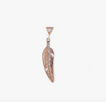 Load image into Gallery viewer, PAVE TRILLION + GOLD FEATHER EARRINGS
