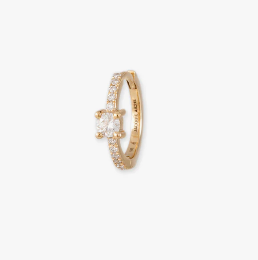 PRONG PAVE DIAMOND MINI HOOP